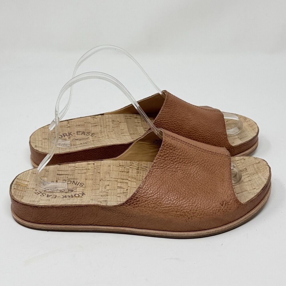 Kork Ease Tutsi Slide Sandals Womens 11 M Brown Leather Comfort Cork Bed Casual